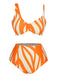 Maillot de bain orange contraste à bretelles des années 1960