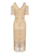 Robe Gastby à pompons perlés et à paillettes des années 1920