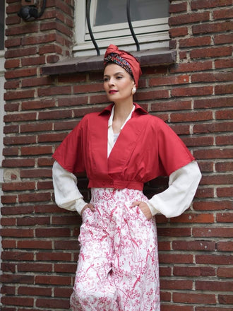 2PCS Chemisier Dolman solide et pantalon floral des années 1930