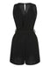 Combishort noire à col en V et ceinture des années 1960