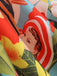 Jupe trapèze vintage multicolore pour dames tropicale des années 1950