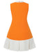 [Pré-vente] [Grande taille] Robe orange sans manches avec nœud des années 60