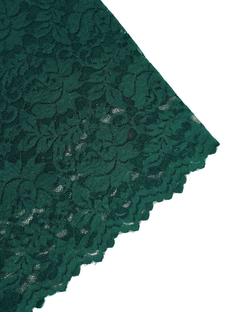 Robe moulante unie florale verte des années 1960