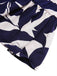 Robe fleurie dos nu bleu foncé des années 40