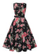 Robe vintage avec ceinture et nœud fleuri des années 1950
