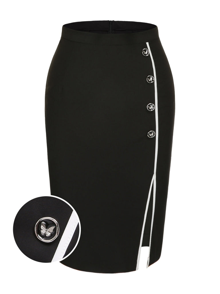 Jupe crayon noire fendue best sale