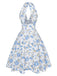 [Prévente] Robe jaune à col en V et motif fleurs des années 1950
