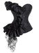 Corset patchwork en dentelle à volants Stempunk noir des années 1980