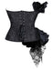 Corset patchwork en dentelle à volants Stempunk noir des années 1980