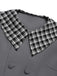 Veste court à carreaux gris foncé à revers des années 1950