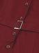 Robe à ceinture à revers unie rouge vin des années 1950