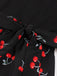 [Pré-vente] Robe noire sans manches patchwork rouge cerise des années 1950