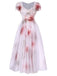 Robe blanche à lacets avec taches de sang pour Halloween des années 1940