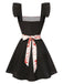 [Pré-vente] Robe noire à volants et nœud sanglant des années 1950