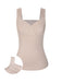 Haut tricoté uni beige à col en cœur des années 40
