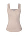 Haut tricoté uni beige à col en cœur des années 40