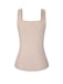 Haut tricoté uni beige à col en cœur des années 40