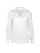 Chemisier vert manches bouffantes col rond en satin années 40