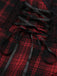 Robe rouge à bretelles spaghetti et ourlet irrégulier à carreaux des années 1950