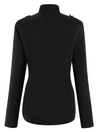 Manteau croisé à col montant uni des années 1950