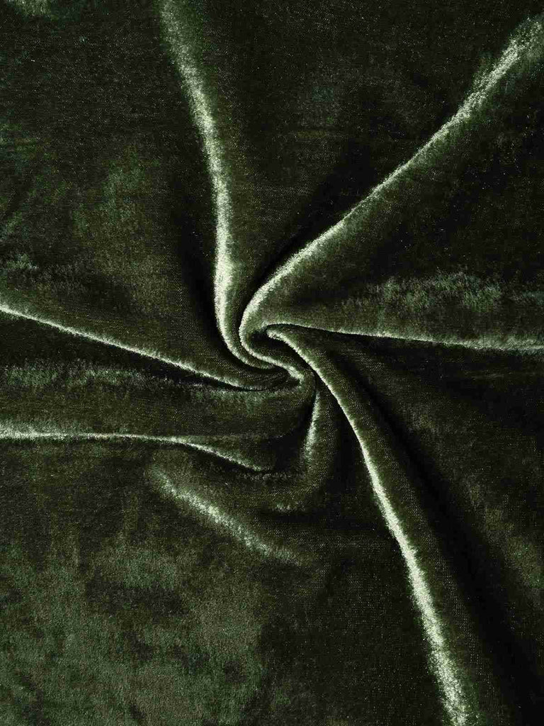 Robe en velours perlé bleu des années 40 à col en V profond
