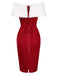 Robe à épaules dénudées col en fausse fourrure verte des années 1960