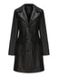 Manteau en cuir à revers solide des années 1940