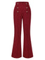 Pantalon évasé boutonné à couture centrale unie des années 1950