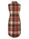 Manteau gilet à carreaux en flanelle à col chemise des années 1950