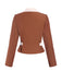 Manteau à revers color block marron des années 40