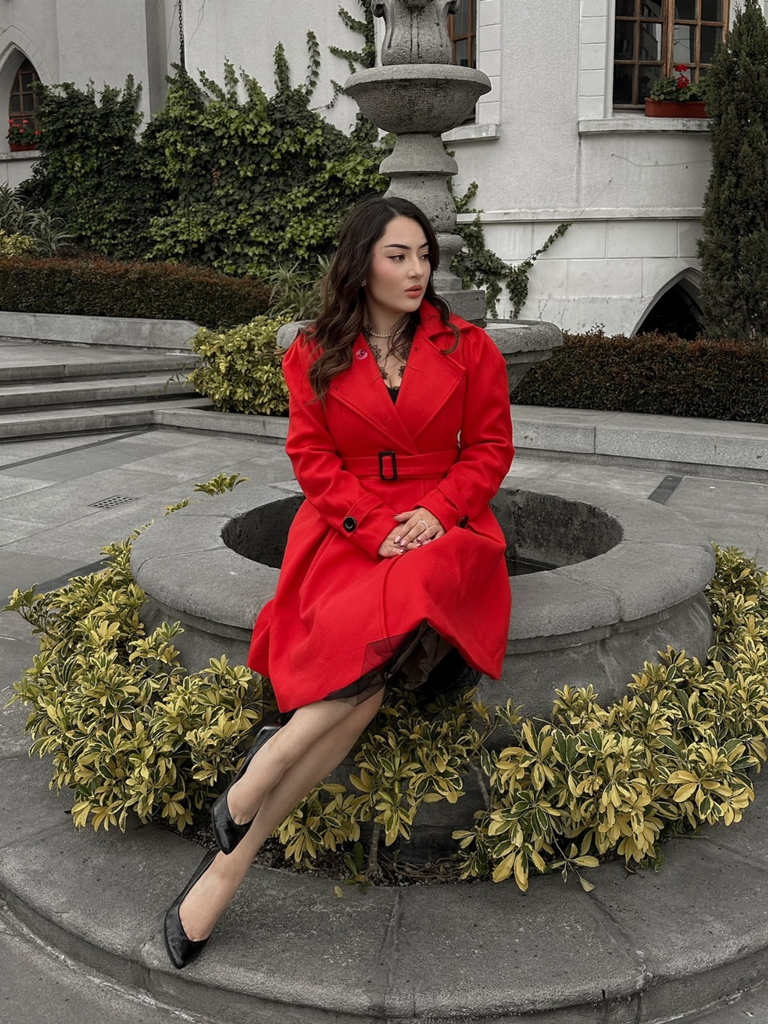 [Prévente] Manteau slim à revers couleur unie des années 1950
