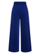 Pantalon uni taille haute en velours des années 1950