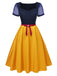 Robe de princesse à col en cœur et nœud des années 40