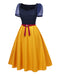 Robe de princesse à col en cœur et nœud des années 40