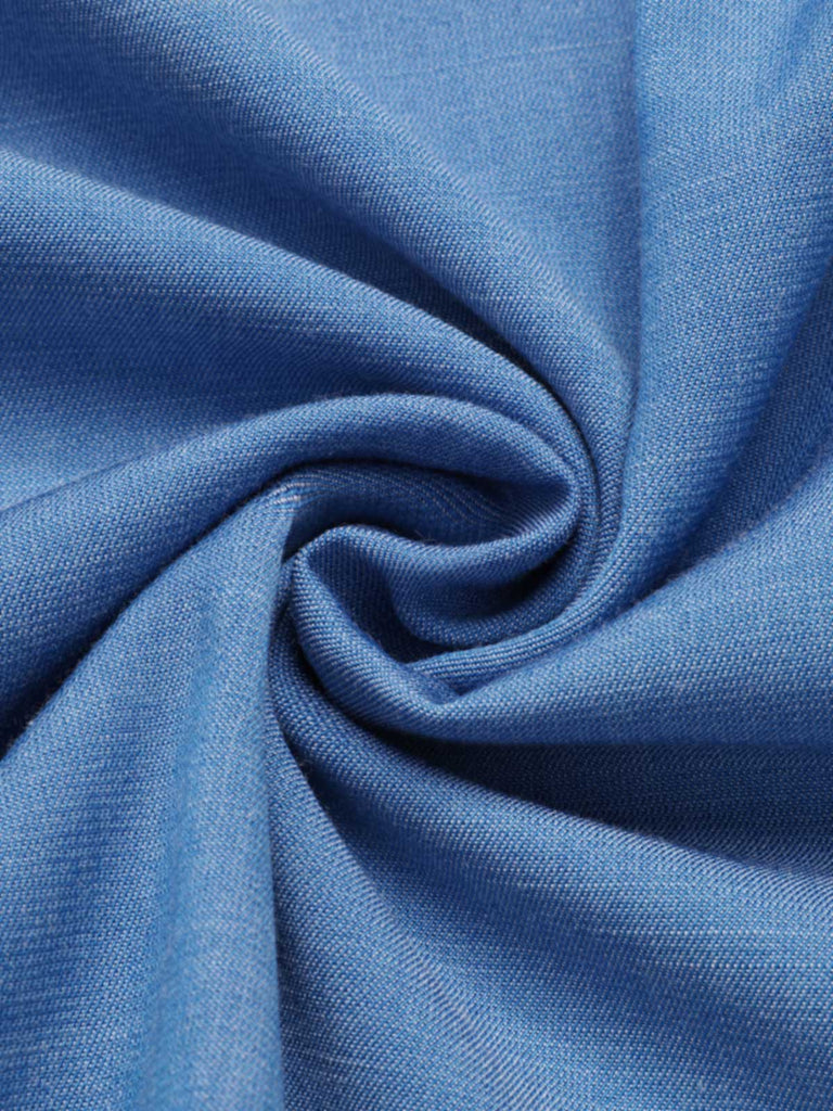 [Pré-vente] Robe dos nu col V profond et nœud bleu des années 1970