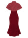 Robe sirène noire à pois et col noué des années 1930