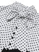 Robe sirène noire à pois et col noué des années 1930