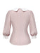 2PCS chemisier rose contrasté et robe grise des années 40