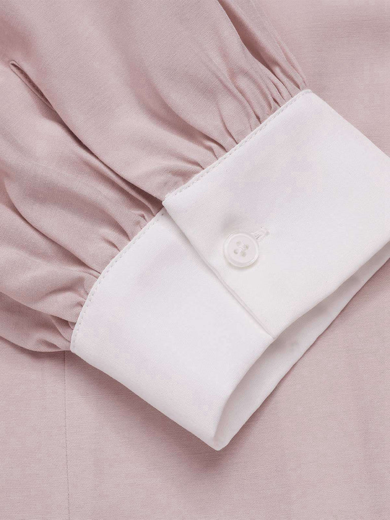 2PCS chemisier rose contrasté et robe grise des années 40