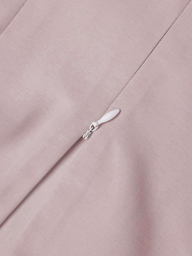 2PCS chemisier rose contrasté et robe grise des années 40