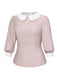 [Pré-vente] [Grande taille] 2PCS chemisier rose colorblock et robe grise des années 40