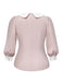 [Pré-vente] [Grande taille] 2PCS chemisier rose colorblock et robe grise des années 40