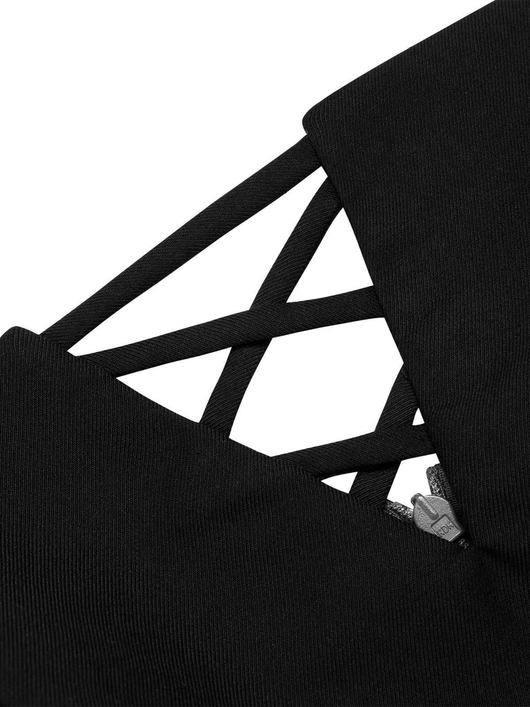 Robe à bretelles plissée à blocs de couleurs grise des années 40