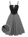 [Prévente] 2PCS chemisier blanc contrasté et robe plissée à carreaux rouge des années 40