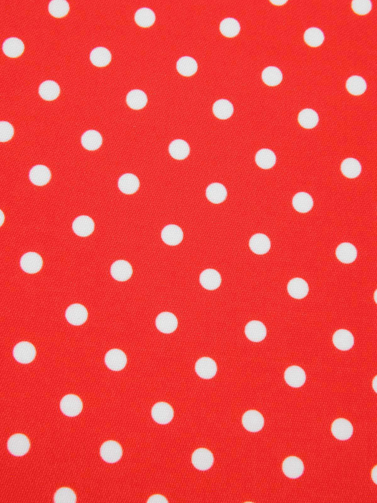 [Prévente] Robe dos nu en dentelle froncée à pois rouge des années 1950