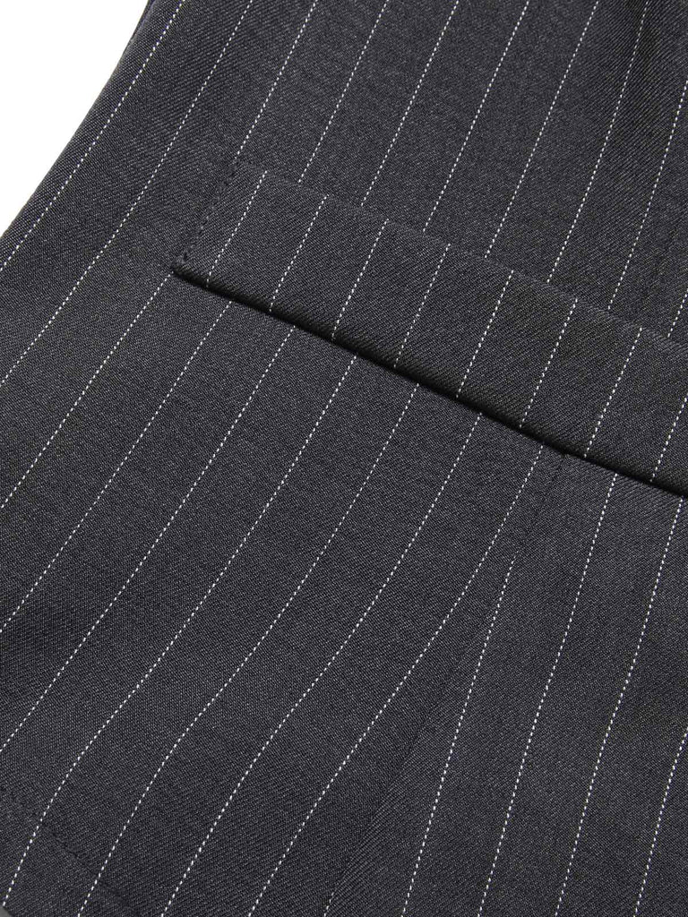 Gilet sans manches à rayures fines gris foncé des années 1960