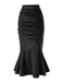 Jupe sirène asymétrique noire uni des années 1930