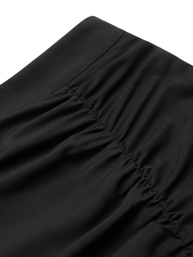 Jupe sirène asymétrique noire uni des années 1930