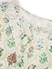 Robe beige col revers en dentelle florale des années 1940