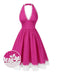 Robe de chambre en coton rose à pois des années 1950